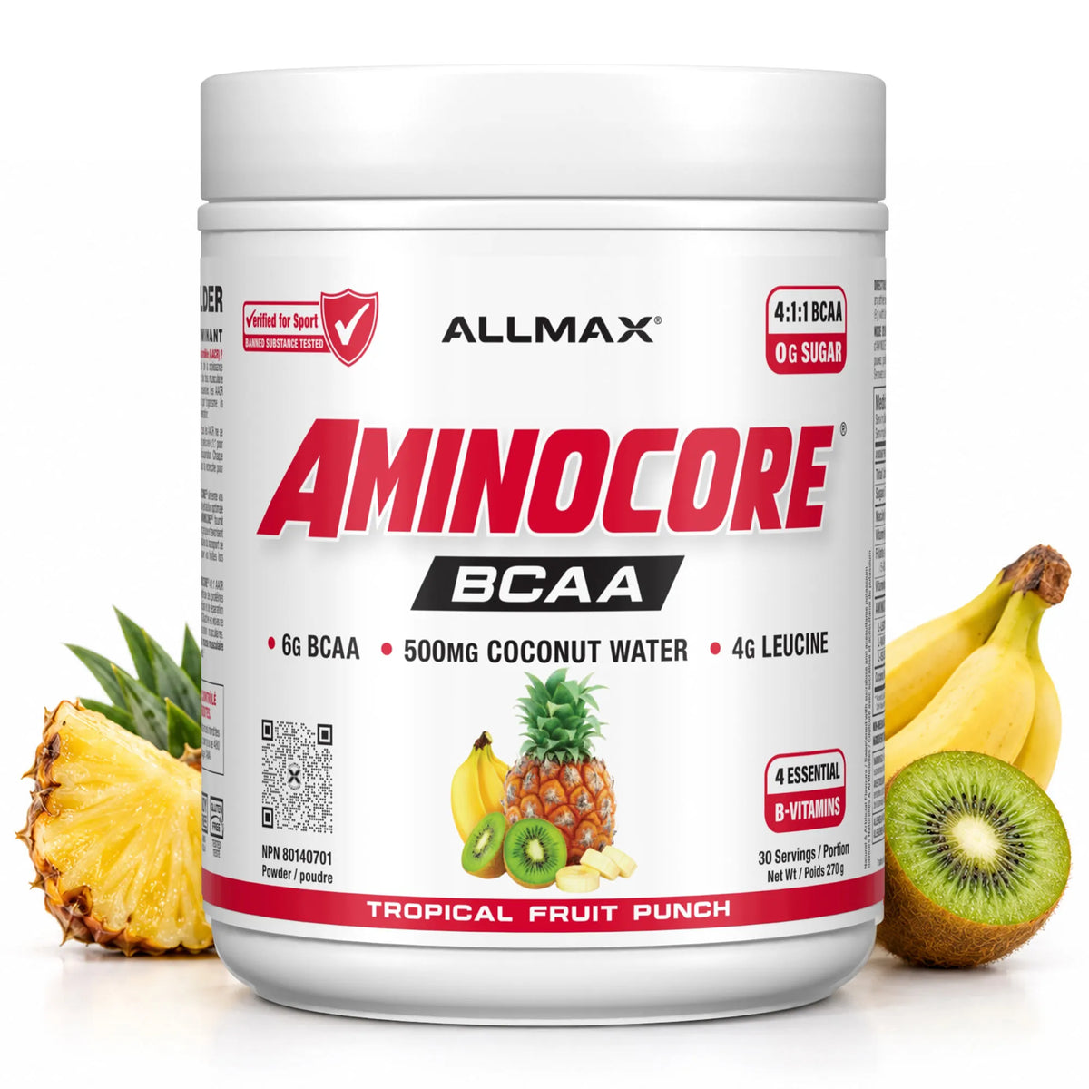 Aminocore: BCAA Supplement Powder — 30 Servings / Fruit Punch