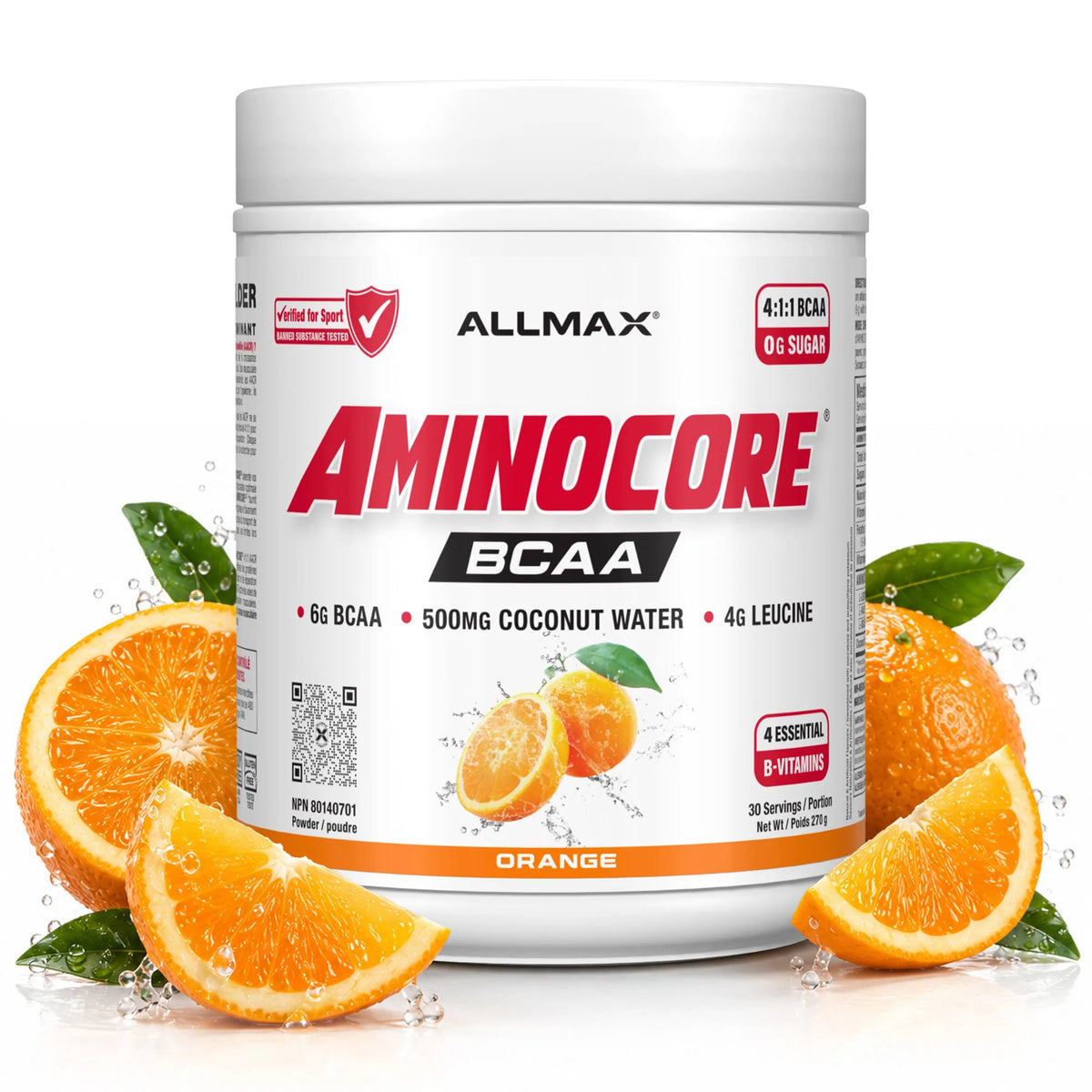 Aminocore: BCAA Supplement Powder — 30 Servings / Orange