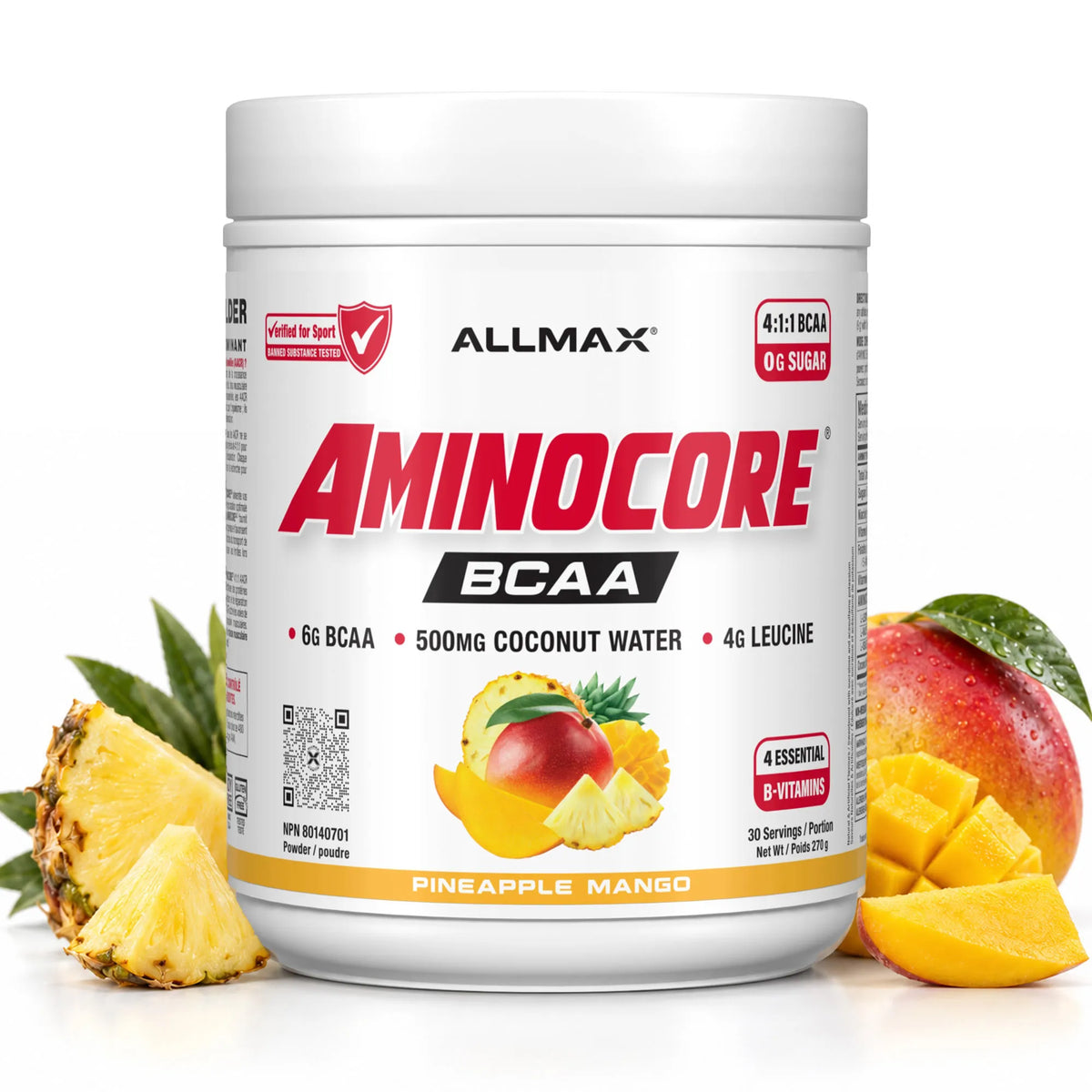 Aminocore: BCAA Supplement Powder — 30 Servings / Pineapple Mango