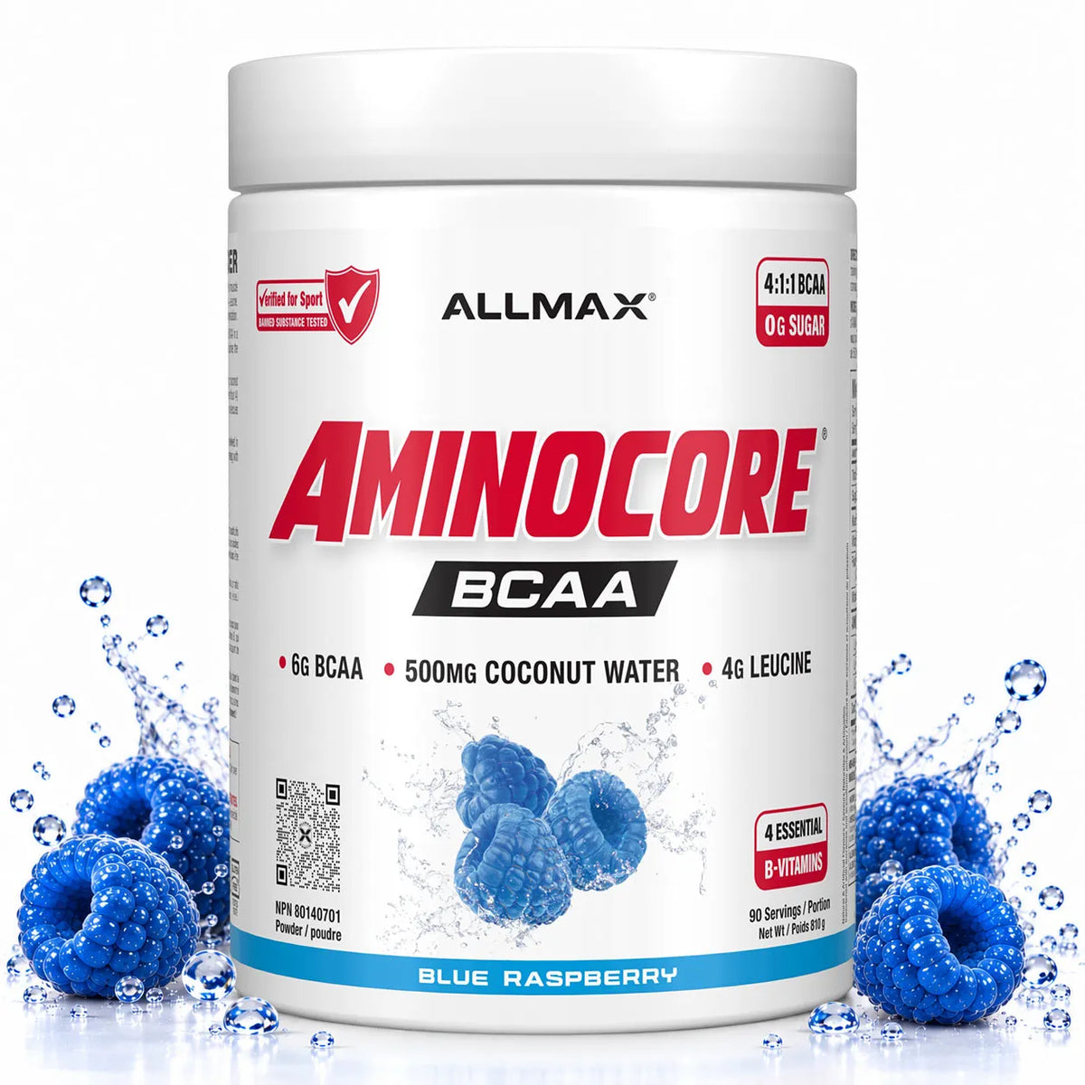 Aminocore: BCAA Supplement Powder — 90 Servings / Blue Raspberry