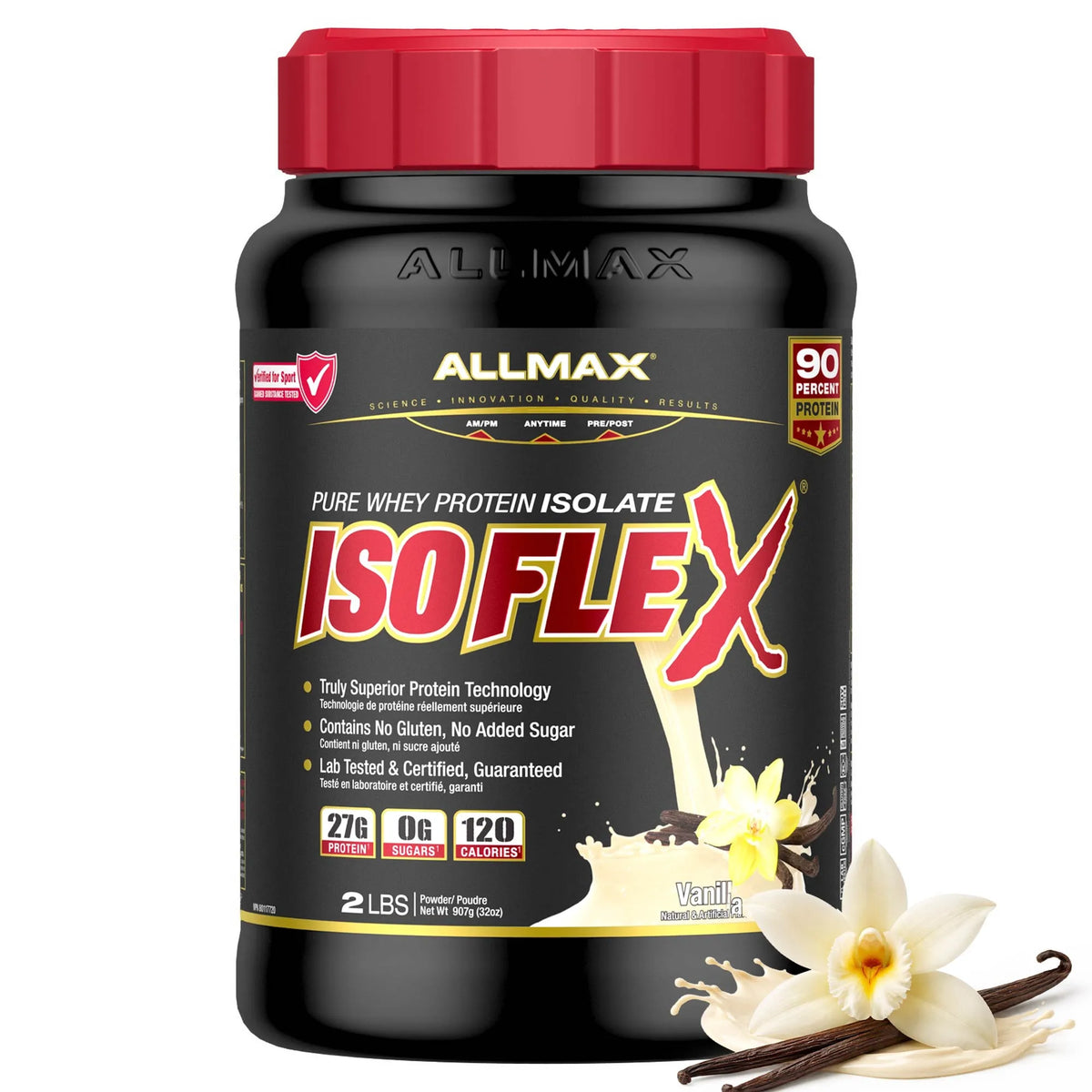 Isoflex: 100% Pure Whey Protein Isolate Powder — 2 lb / Vanilla