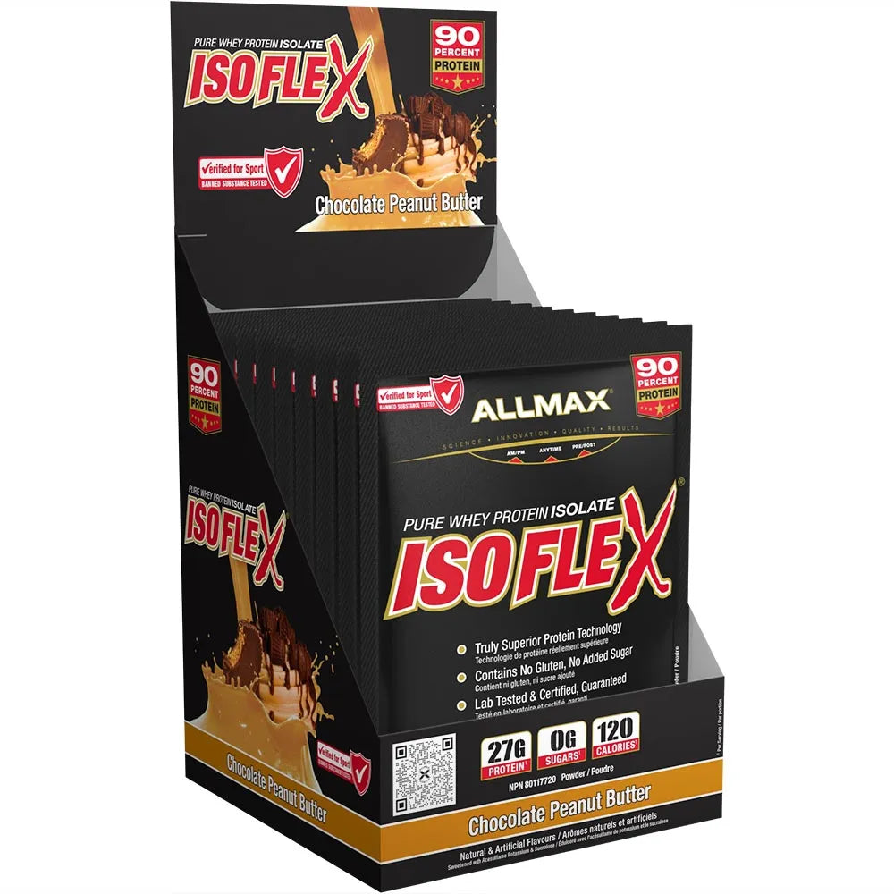 Allmax Isoflex: 100% Pure Whey Protein Isolate Packets — 10 Packets / Chocolate Peanut Butter