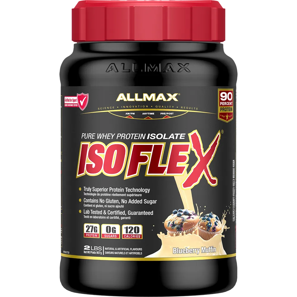 Isoflex: 100% Pure Whey Protein Isolate Powder — 2 lb / Blueberry Muffin