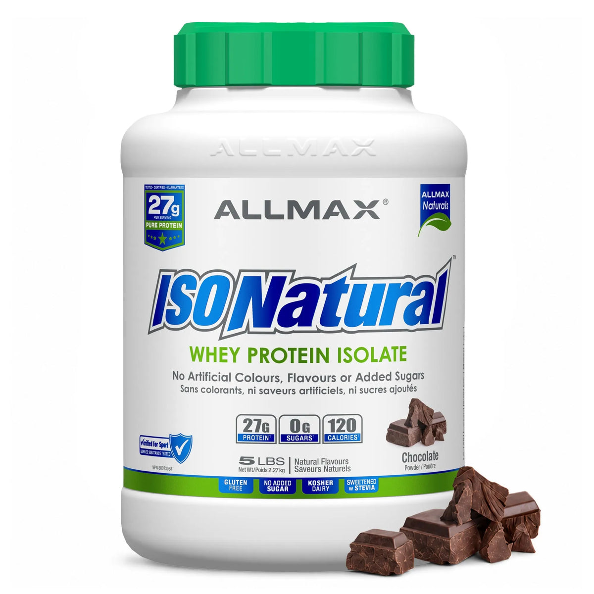 Isonatural: Natural Pure Whey Protein Isolate Powder — 5 lb / Chocolate