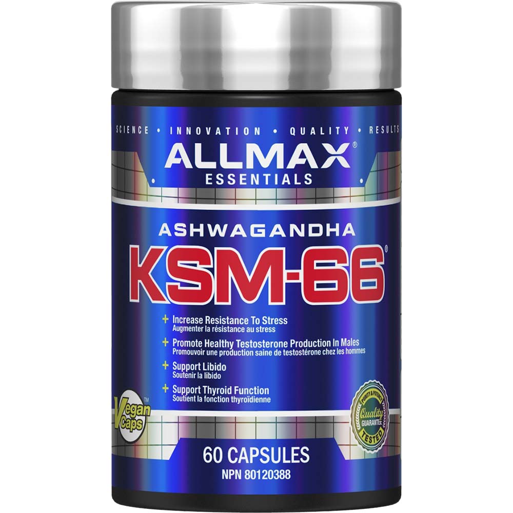 KSM66 by ALLMAX Nutrition in  Flavour and 60ct Size.