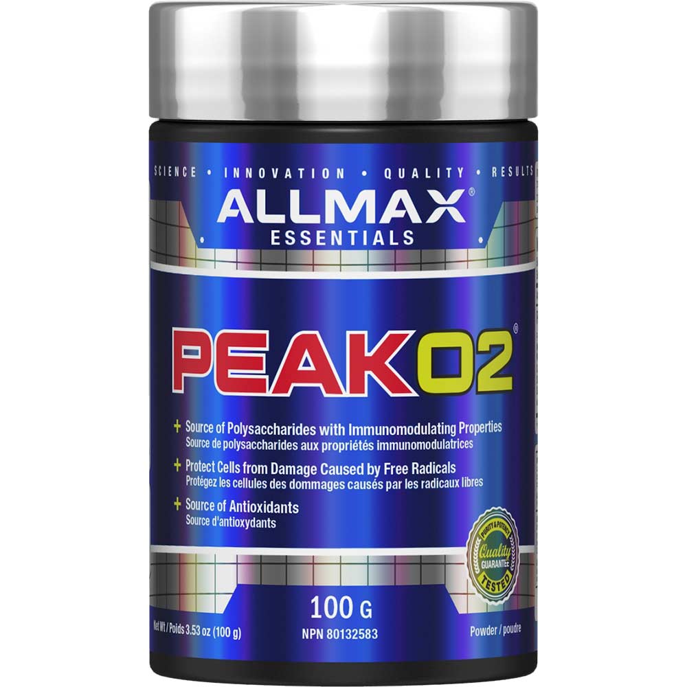 PeakO2 by ALLMAX Nutrition in 100g Size.